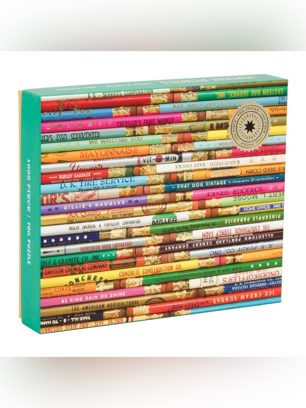 galison Vintage Pencils 1000 piece foil puzzle